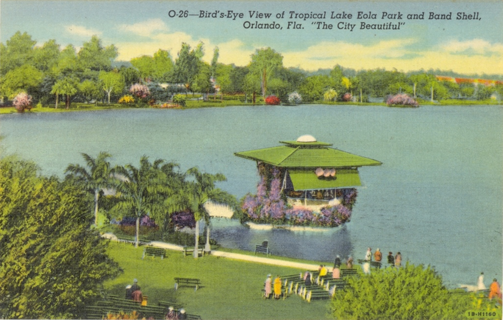 BEAUTIFUL ORLANDO FL FROM LAKE EOLA POSTCARD- 1947